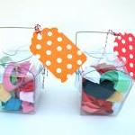 Hair Tie Gift Set in Chinese Take Out Box - 10 Elastic Hair Ties - No Tug Hair Ties Gift Box - Girls Birthday Gift - Fabric Hair Ties